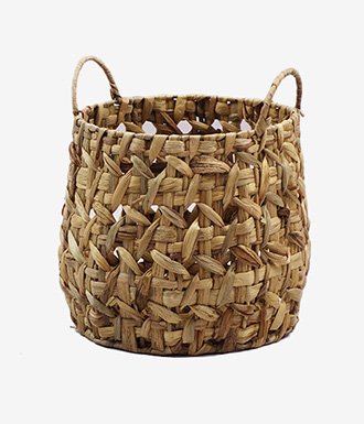 Water Hyacinth Wicker Basket with Handles 