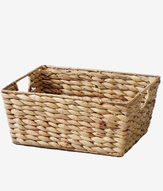 Natural Woven Water Hyacinth Closet Storage Organizer Basket 