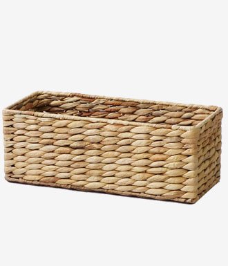 Natural Woven Water Hyacinth Closet Storage Organizer Basket 