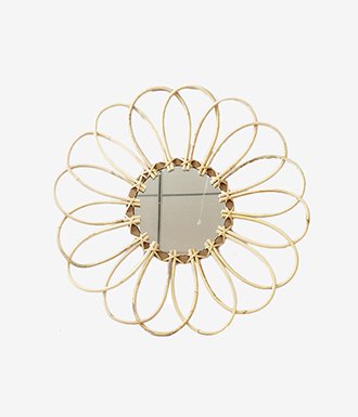 Wicker Flower Mirror